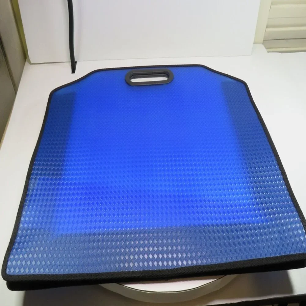 Blue Plastic Art Portfolio Storage Bag w handles |holds 12x12 scrapbook & bigger